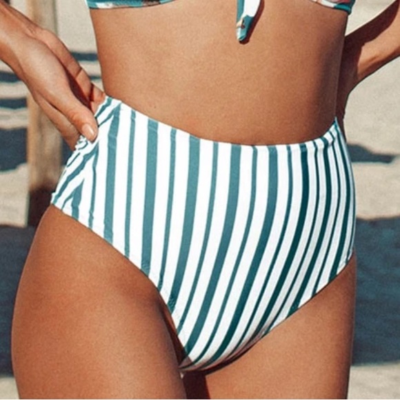 Cupshe High Waisted Striped Bikini Bottom - Picture 11 of 11